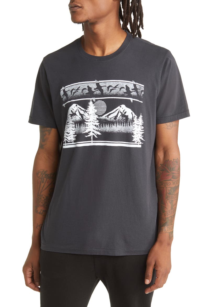 Men's Evergreen Crewneck Graphic Tee, Main, color, V BLACK