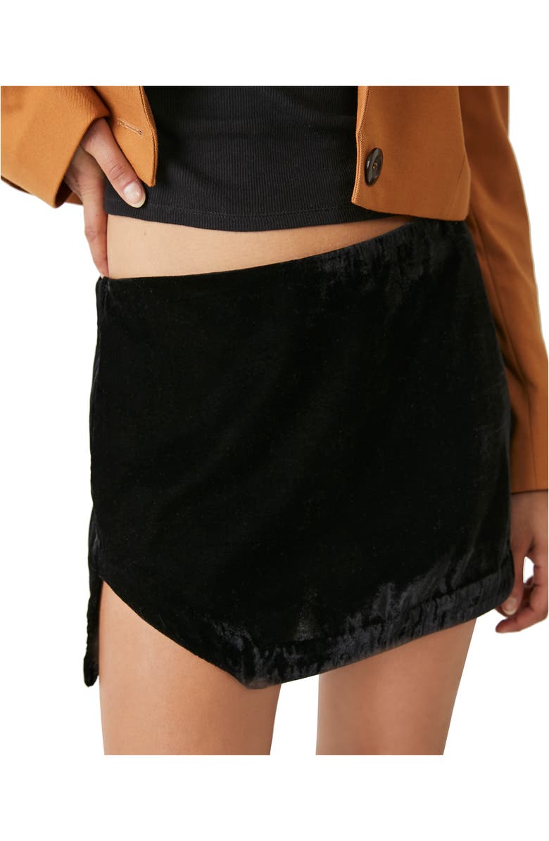 Free People Annalise Side Vent Velvet Miniskirt, Alternate, color,