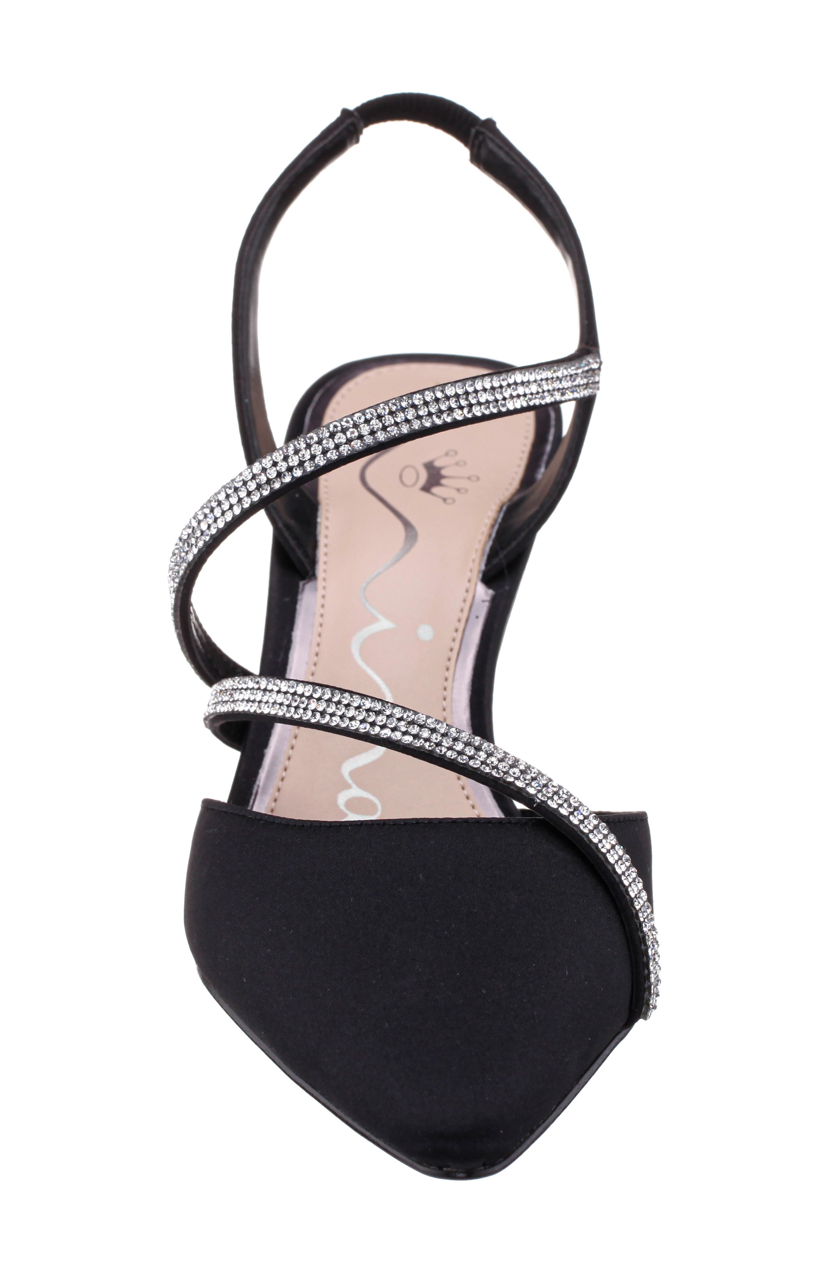 Nina Nela Slingback Pointed Toe Pump, Alternate, color, Black