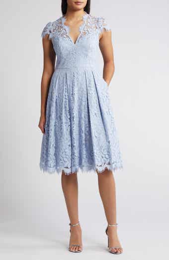 Eliza J Lace Fit & Flare Cocktail Dress