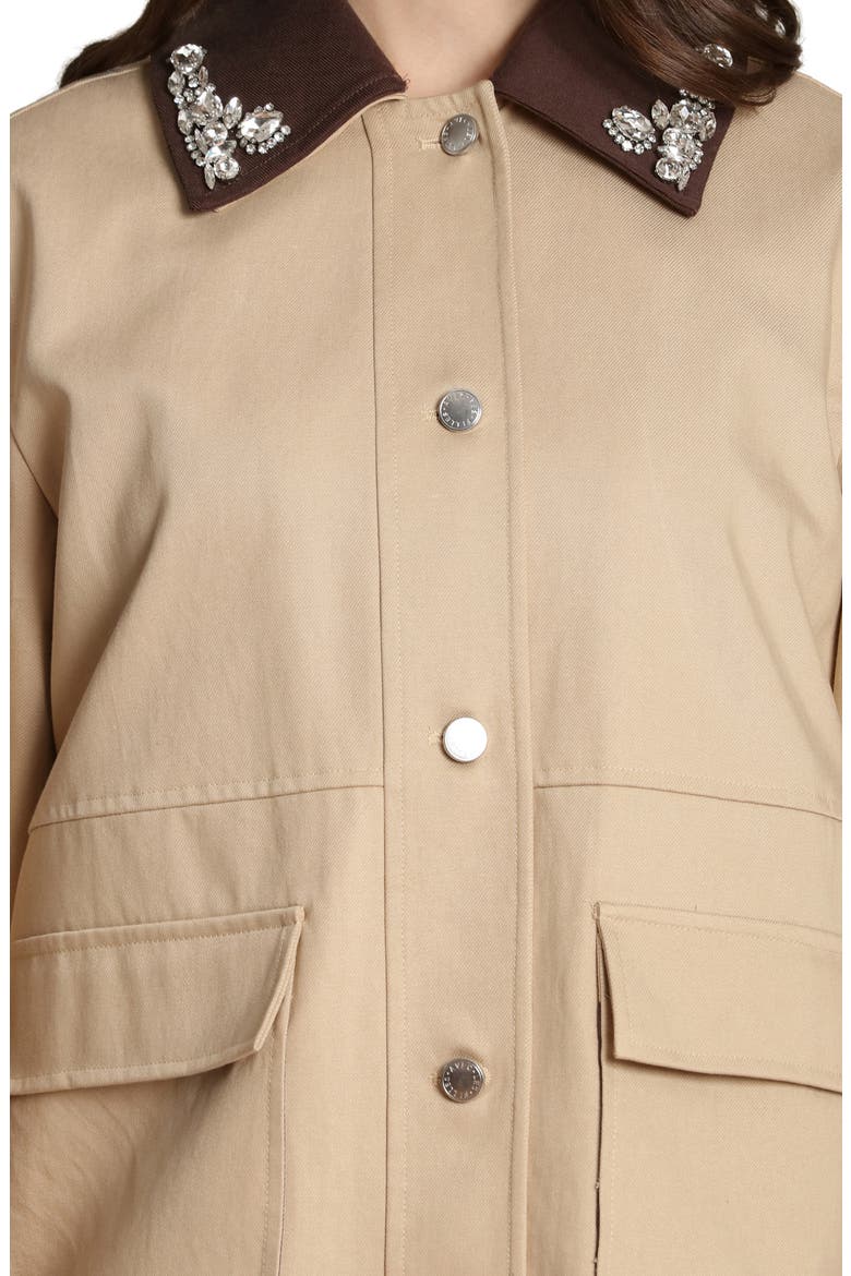 Embellished Lyocell & Cotton Barn Jacket, Alternate, color, LIGHT CAMEL