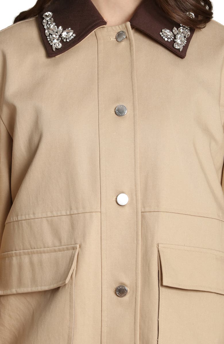 Avec Les Filles Crystal Detail Barn Jacket, Alternate, color, Light Camel
