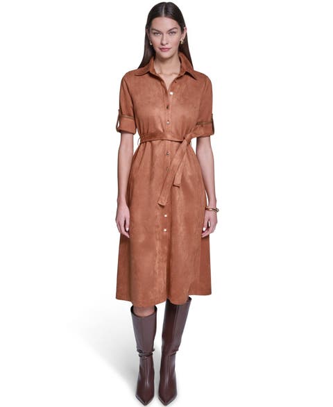 brown button down shirt dress Women's Shirtdresses Dark Purple A-line V ruffled neckline dress Clothing Unlined. Length: Under 5ft5? Try a petite:Regular Length