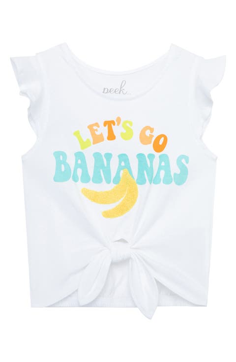 Kids' Let's Go Bananas Cotton Graphic Tie Front T-Shirt (Toddler, Little Kid & Big Kid)