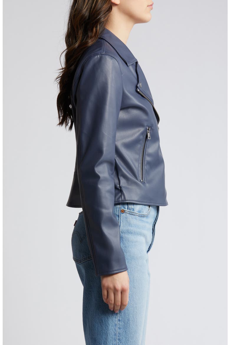 Shrunken Faux Leather Moto Jacket, Alternate, color, ODYSSEY GREY