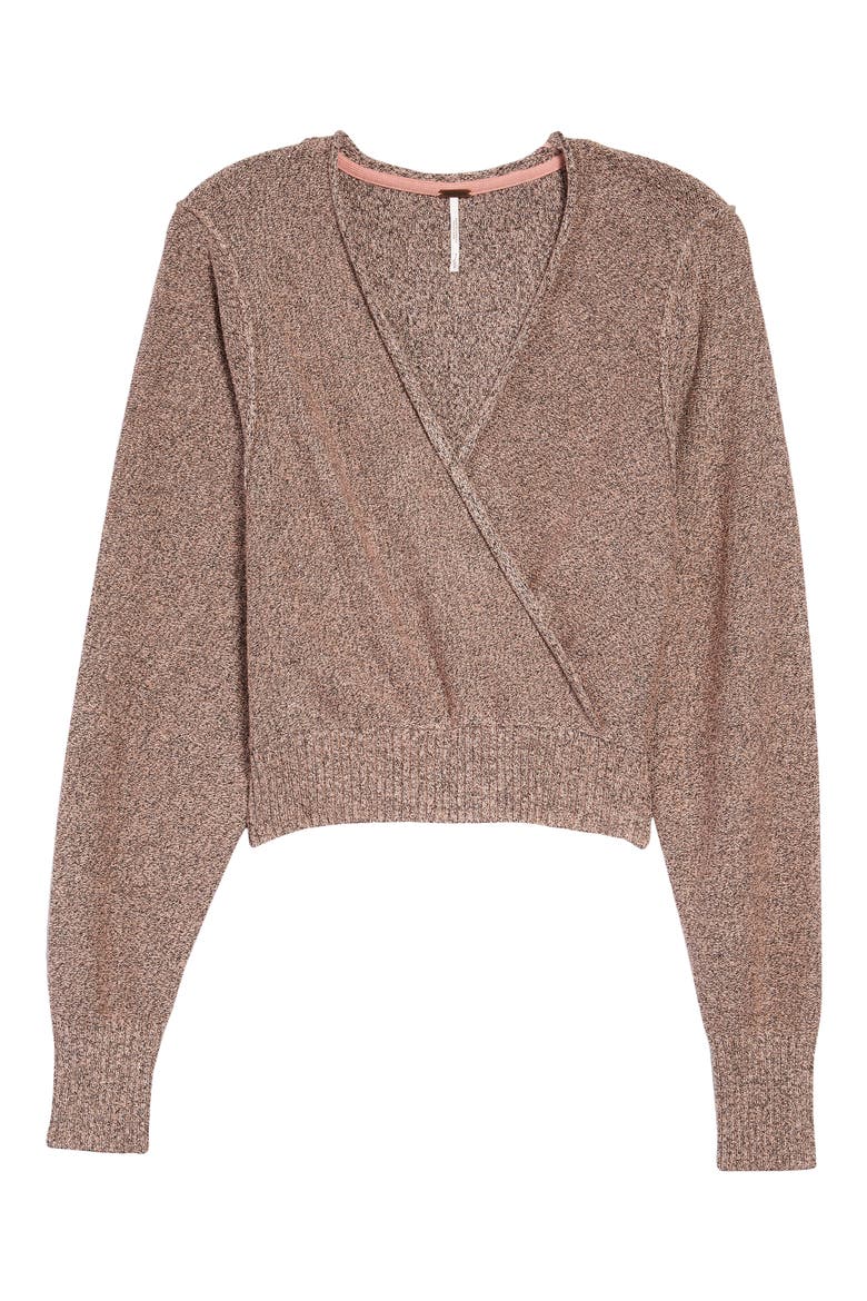 Going for Gold Wrap Sweater, Main, color, ROSE