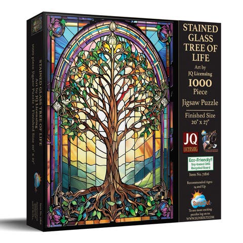 Stained Glass Tree of Life 1000 piece Jigsaw Puzzle for Adults