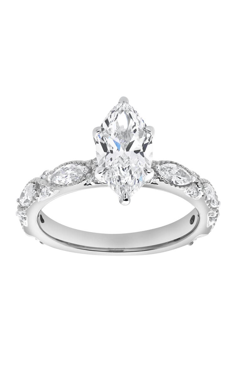 Althea 2.15CT Marquise Cut Lab Diamond Engagement Ring 14K Gold, Main, color, 14K White Gold