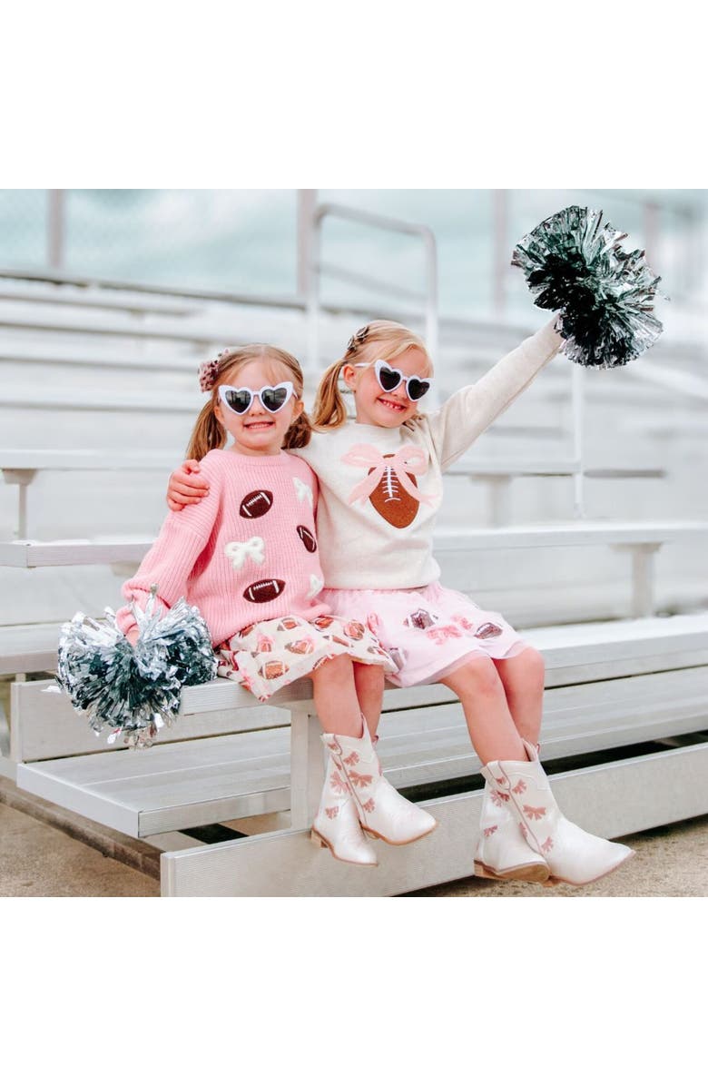 Sweet Wink Bow Football Sequin Tutu, Alternate, color, Ballet Pink