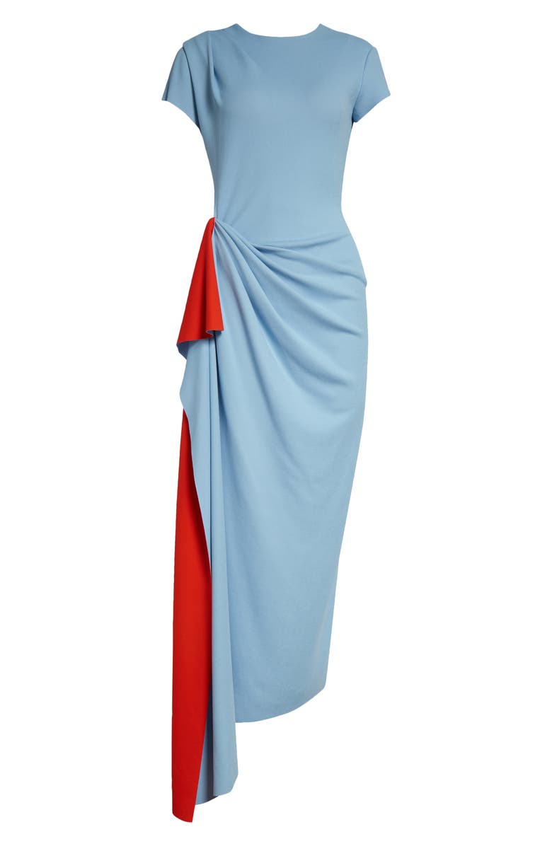 Oscar de la Renta Drape Front Double Face Jersey Dress, Alternate, color,