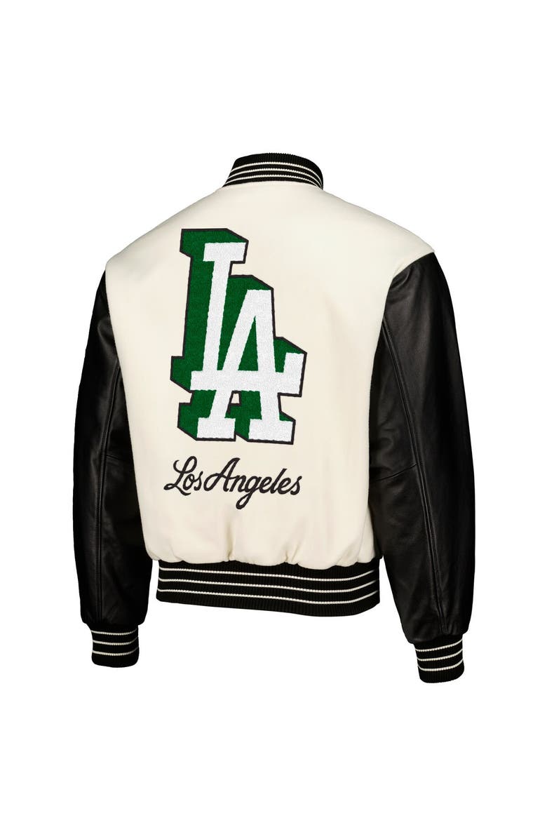 PLEASURES Men's PLEASURES White Los Angeles Dodgers Full-Snap Varsity Jacket, Alternate, color, 
