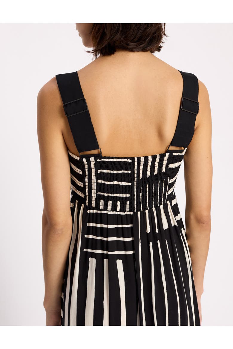 Patchwork Stripe Wide Strap Sundress, Alternate, color, Black