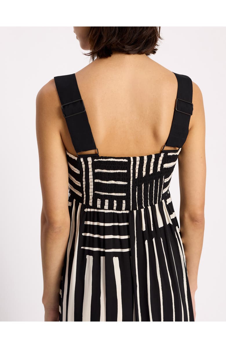 Albaray Patchwork Stripe Wide Strap Sundress, Alternate, color, Black