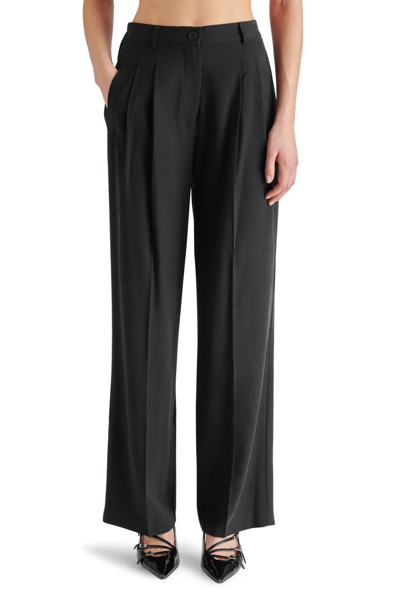 Steve Madden Blaze High Waist Straight Leg Pants, Main, color, Black
