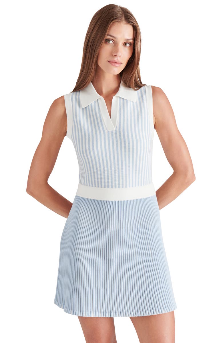 Steve Madden Ramy Rib Polo Sweater Minidress, Alternate, color, 