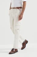 Brunello Cucinelli Peached cotton gabardine explorer trousers