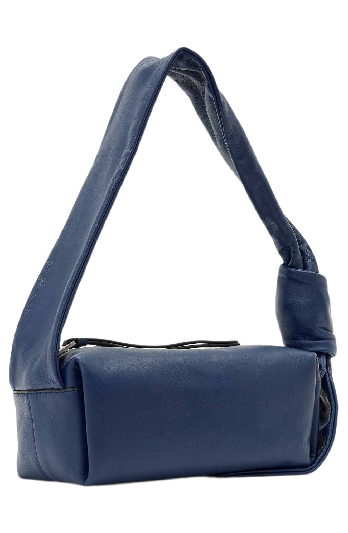 Effie Knot Leather Shoulder Bag, Alternate, color, TRUE BLUE