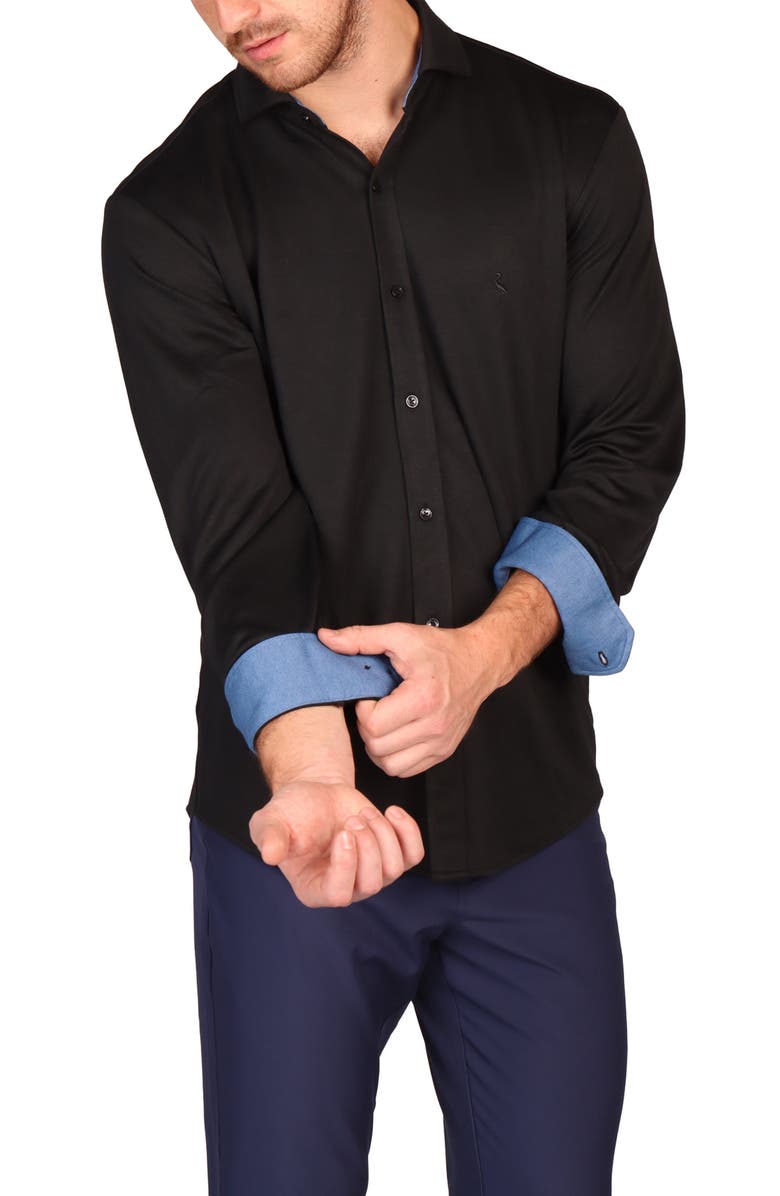 TailorByrd Classic Fit Button-Down Shirt, Alternate, color, Black