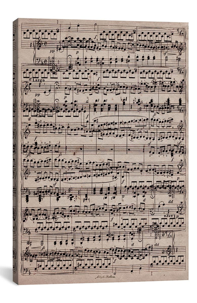 iCanvas Modern Art - Sheet Music Ode to Joy by 5by5collective Canvas Wall Art 18" x 26", Main, color, 