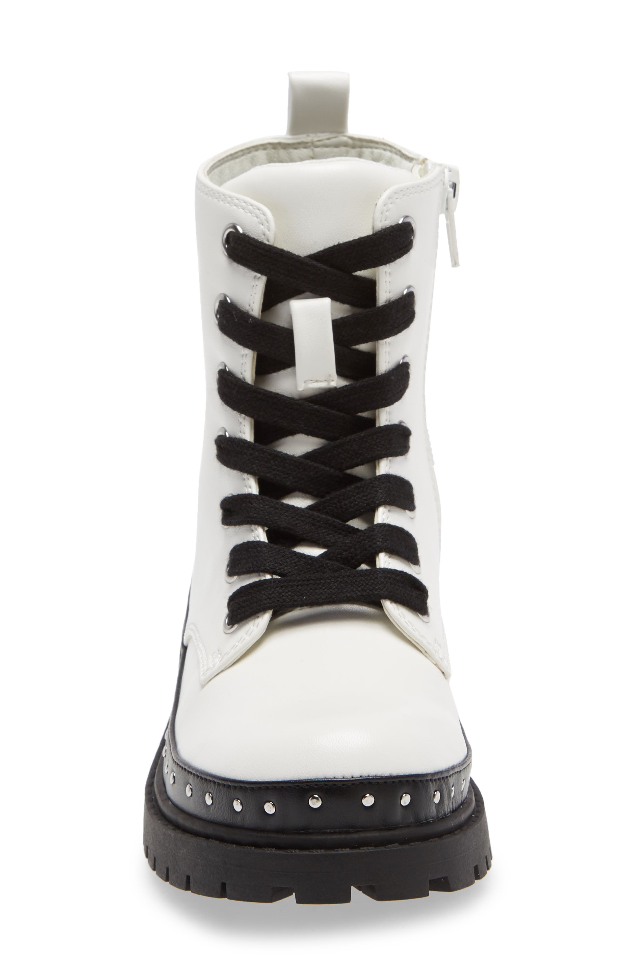 Kids' Aimee Lug Lace-Up Boot, Alternate, color, WHITE