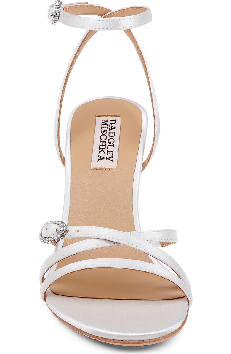 Badgley Mischka Collection Yulan Ankle Strap Sandal, Alternate, color, White Satin