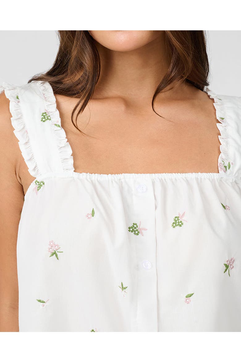 Ruffle Button Front Tank Top, Alternate, color, IVORY