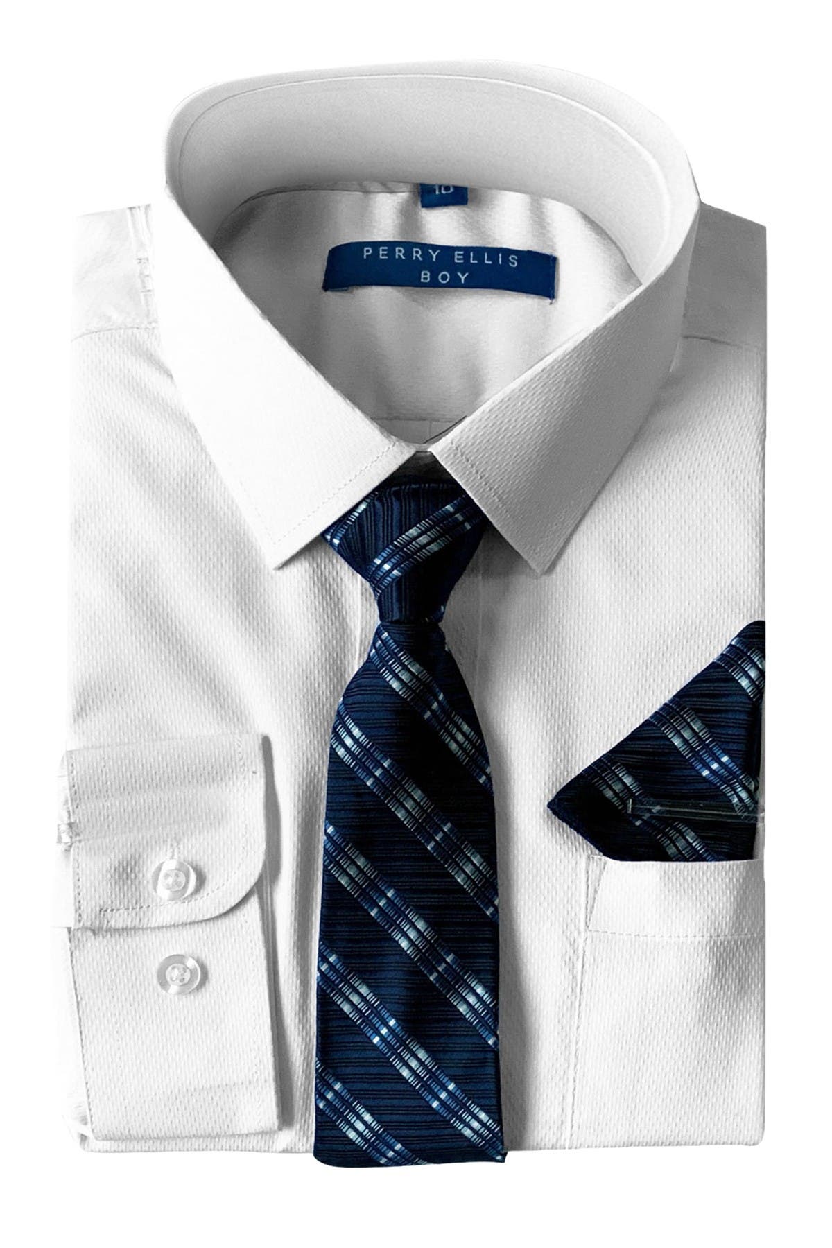 Perry Ellis Dress Shirt, Tie & Pocket Square Set (Men) | Nordstromrack