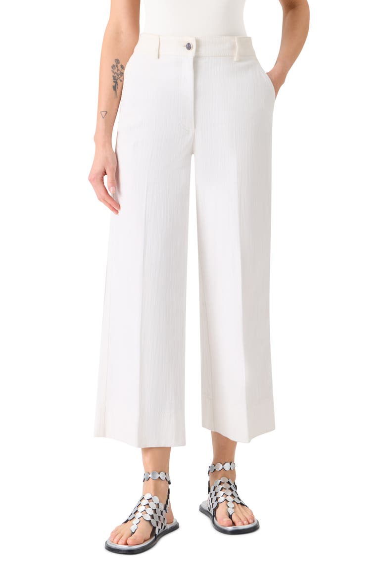 Chiara High Waist Crop Wide Leg Jeans, Main, color, CREAM