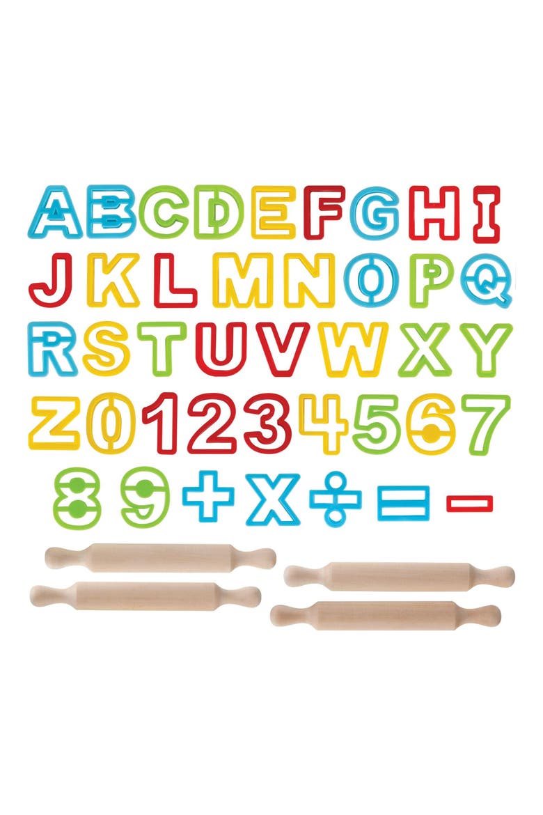 ABC & Numbers Dough Cutter Set, Main, color, Multicolored