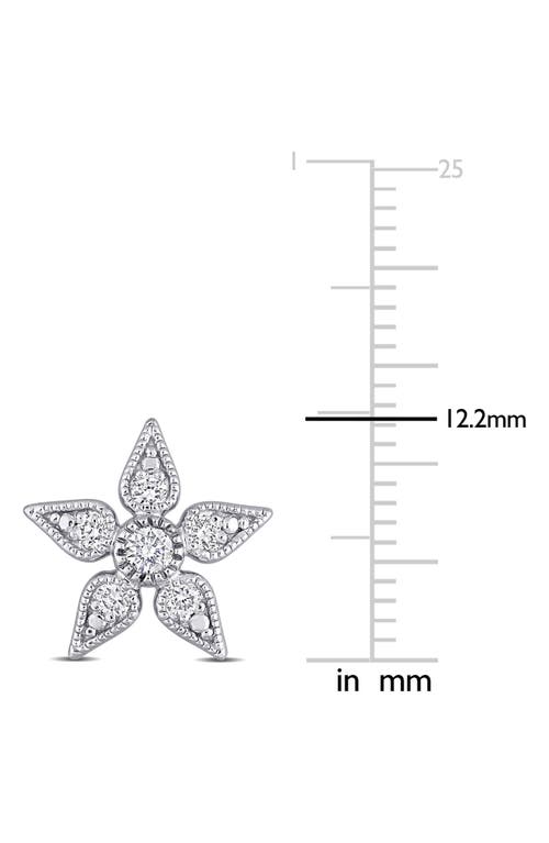 Created Forever Lab-grown Diamond Flower Stud Earrings In Silver