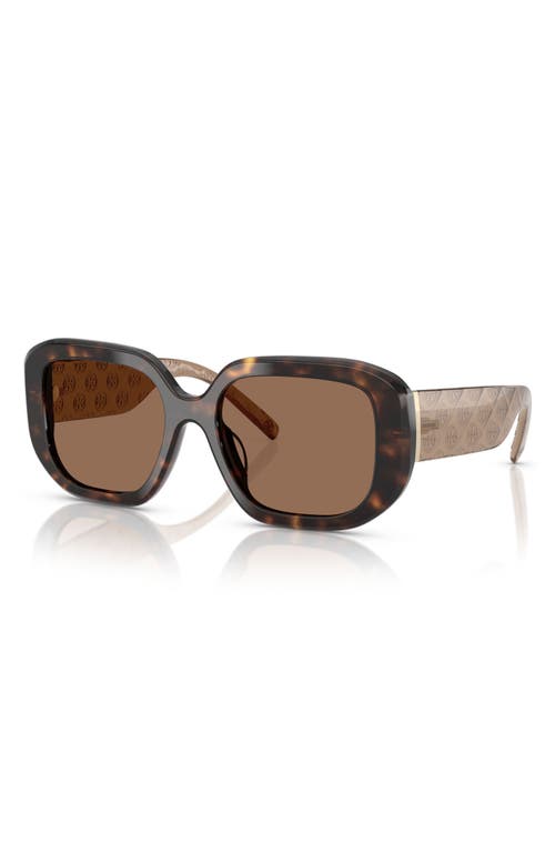 Tory Burch 54mm Irregular Sunglasses In Dark Tortoise/brown