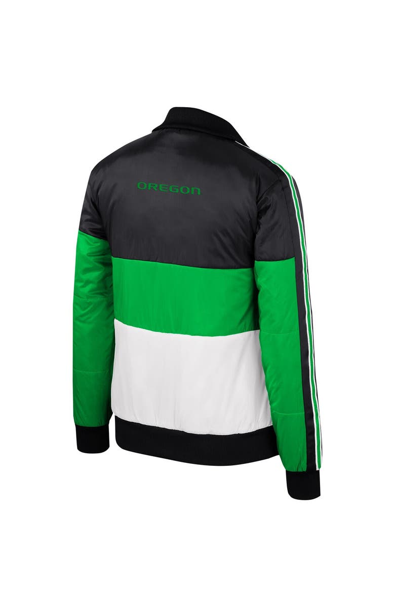THE WILD COLLECTIVE Women's The Wild Collective  Green Oregon Ducks Color-Block Puffer Full-Zip Jacket, Alternate, color, Green