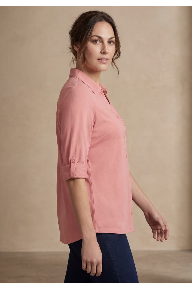 Everyday Roll Tab Shirt, Alternate, color, DESERT ROSE
