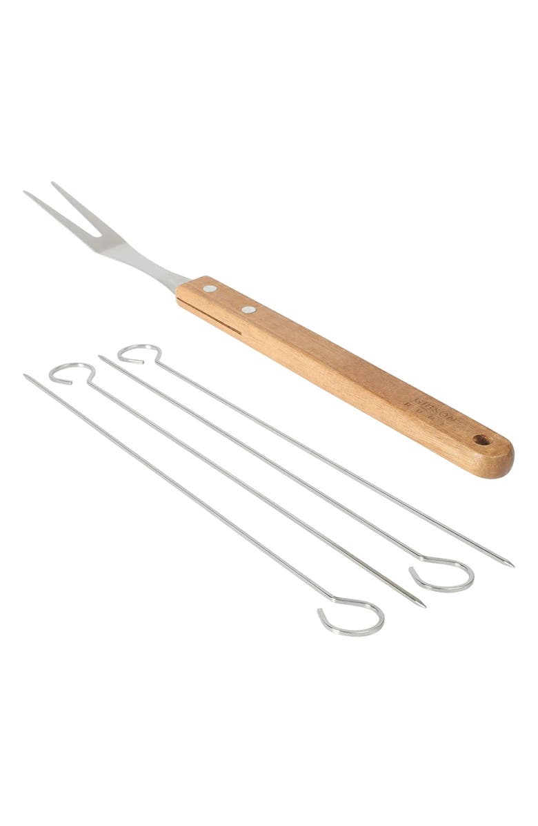 Gibson Home Barbecue Pro 8 Piece Stainless Steel Barbecue Tool Set with Carry Box, Alternate, color, Brown