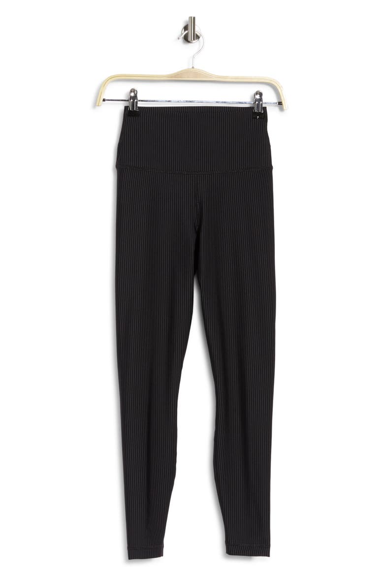 Pinstripe High Waist Performance Leggings, Main, color, BLACK/ WHITE