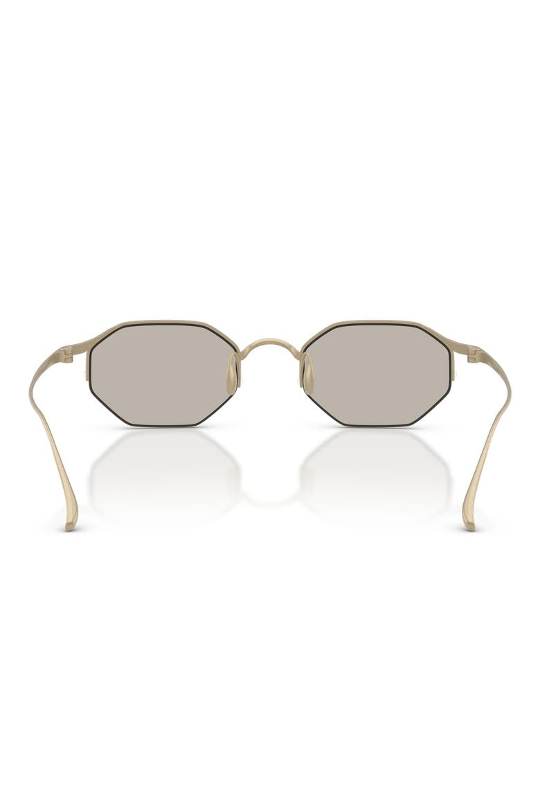 49mm Rectangular Sunglasses, Alternate, color, MATTE SOFT GOLD / LIGHT BROWN