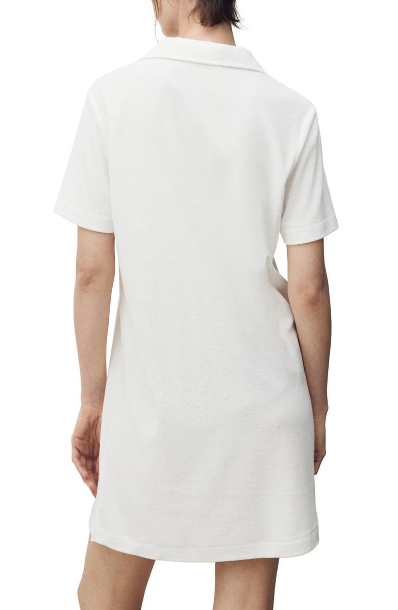 MANGO Terry Cloth Polo Nightgown, Alternate, color, White