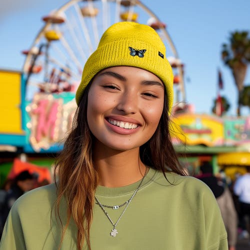 Dalix Butterfly Beanie In Yellow