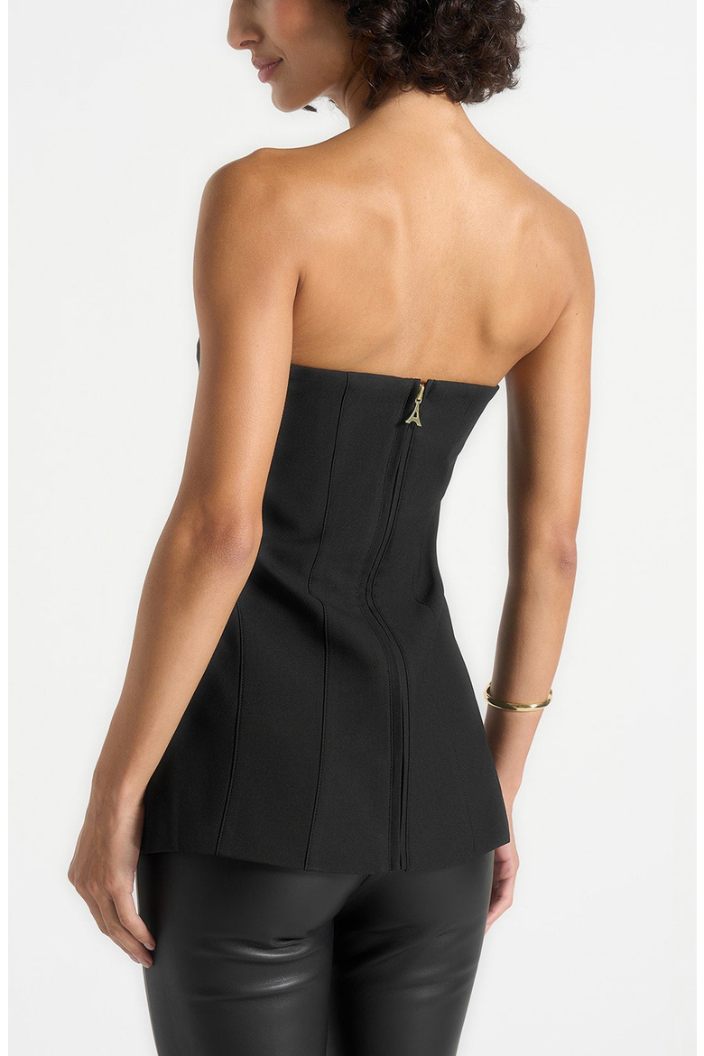 Viviane Clasp Detail Bandeau Top, Alternate, color, Black