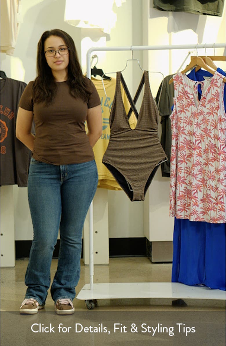 Kaia Plunge Neck One-Piece Swimsuit, sales video thumbnail