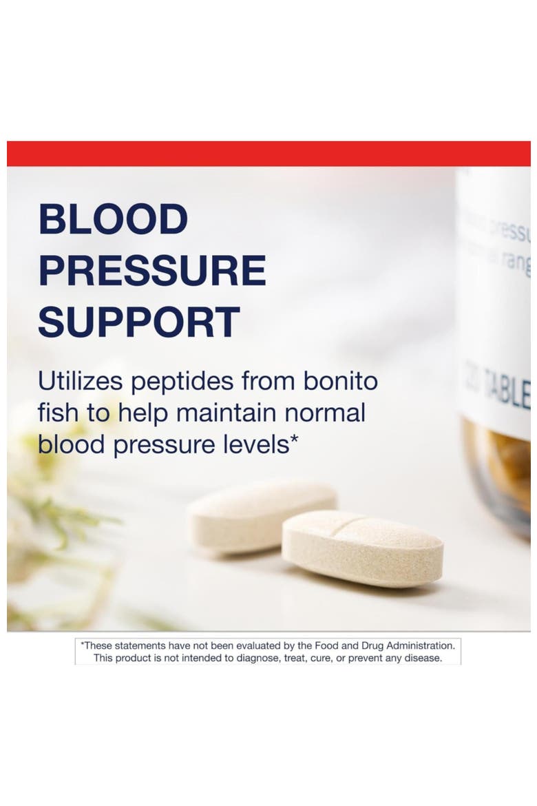 Vasotensin Bonito Peptide Blood Pressure Support Supplement 120 Tablets, Alternate, color, None