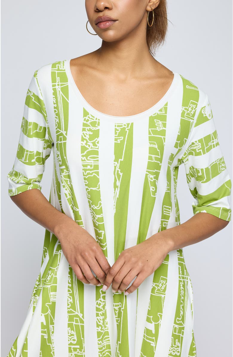 LUUKAA Amethyst Striped Jersey Dress, Alternate, color, Lime