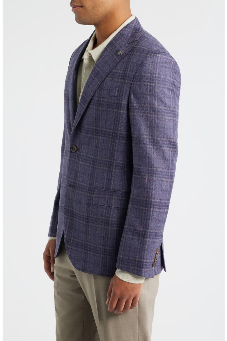 McAllen Lavender Plaid Soft Constructed Brushed Wool & Cashmere Sport Coat, Alternate, color, LAVENDER