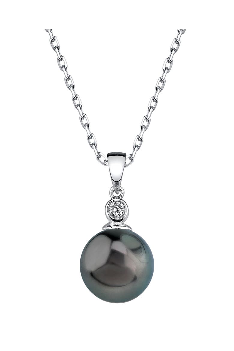 Tahitian South Sea Pearl & Diamond Michelle Pendant, Main, color, White Gold