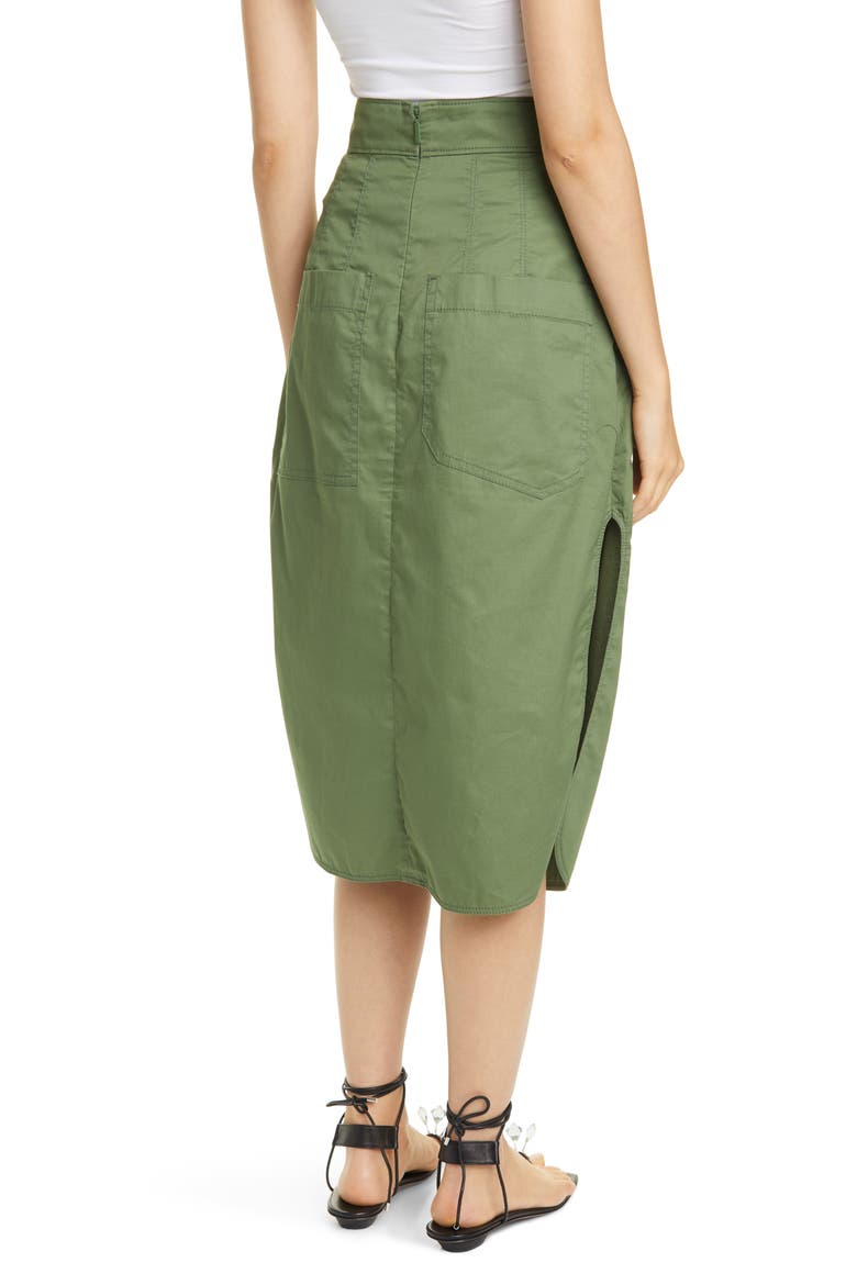 Featherweight Cotton Twill Skirt, Alternate, color, OLIVE