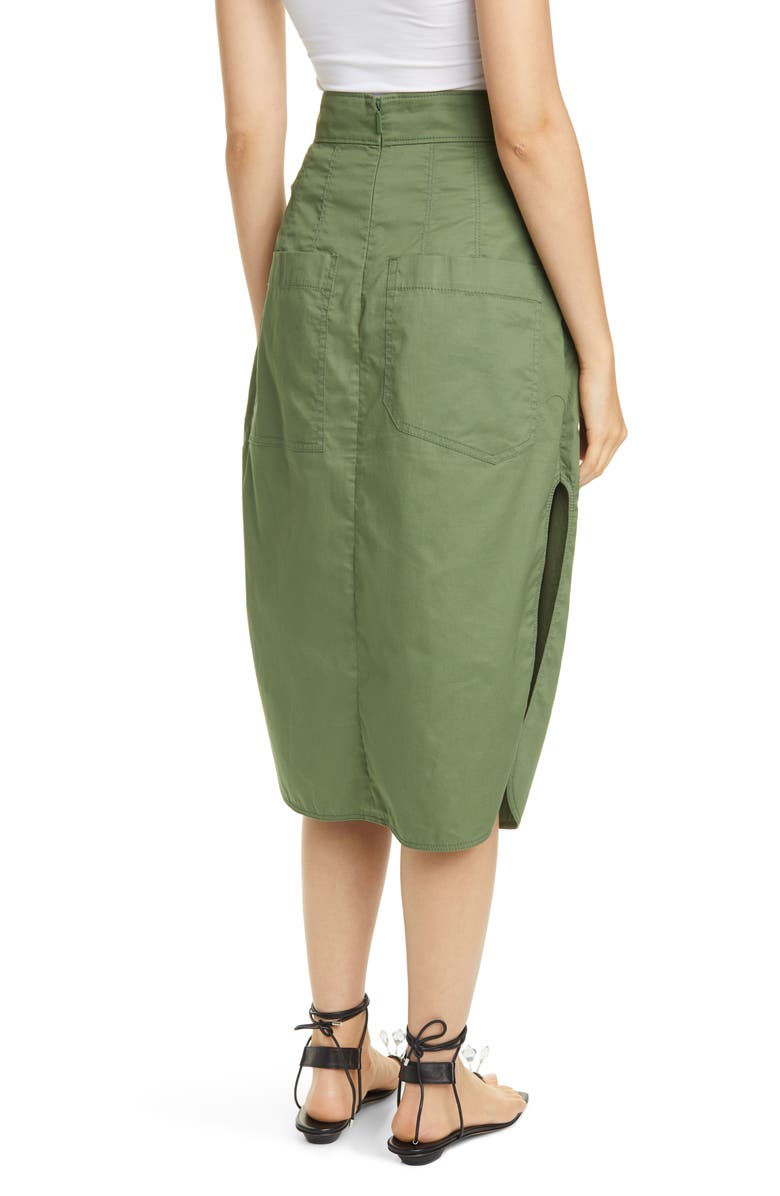 Tibi Featherweight Cotton Twill Skirt, Alternate, color,