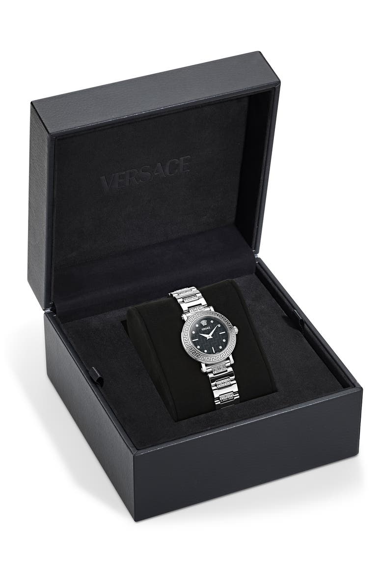 Greca Sphere Petite Bracelet Watch, 30mm, Alternate, color, STAINLESS STEEL/ BLACK