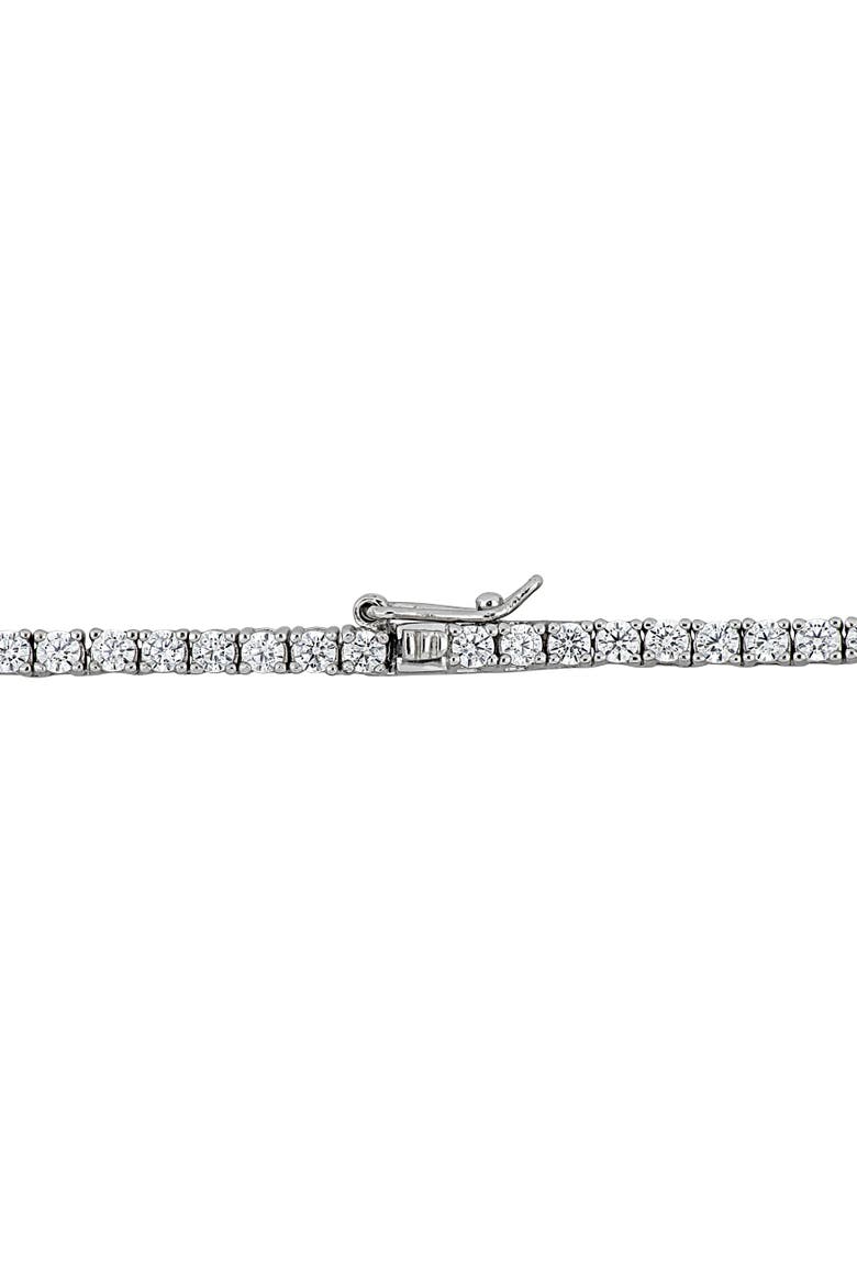 White Cubic Zirconia Tennis Necklace, Alternate, color, Sterling Silver