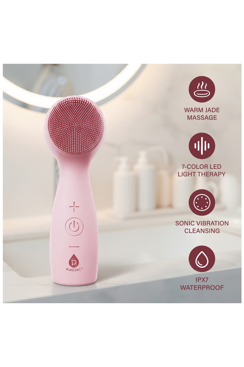 3-in-1 Sonic Facial Cleansing Device, Alternate, color, PINK