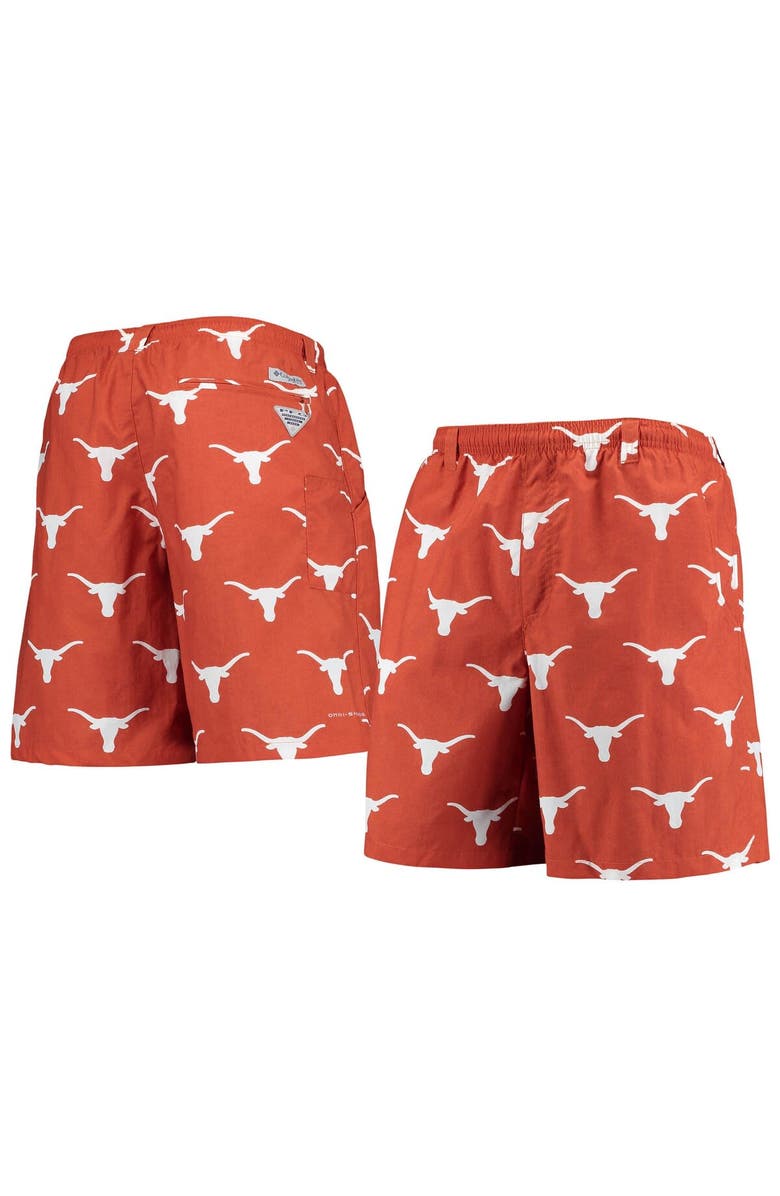 Columbia Men's Columbia Texas Orange Texas Longhorns PFG Backcast II 8" Omni-Shade Hybrid Shorts, Main, color, Burnt Orange